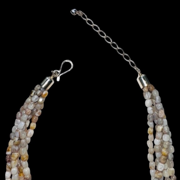 Jay King Agate Sterling Silver Multi Stranded Pendant Necklace - Picture 8 of 10